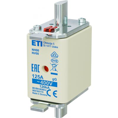 Wkładka topikowa NH zwłoczna KOMBI NH00 gG 125A 400V 004182115 ETI (004182115)